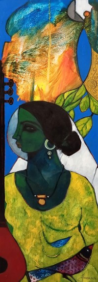 Abrar Ahmed, 12 x 36 Inch, Oil on Canvas, Figurative Painting, AC-AA-599